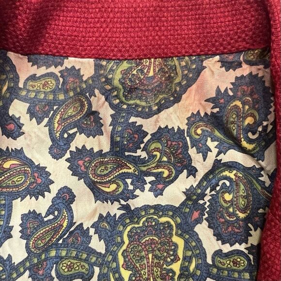 Stanley Blacker Vintage Red Blazer 40R Oversized Textured Gold Buttons USA - Picture 14 of 16